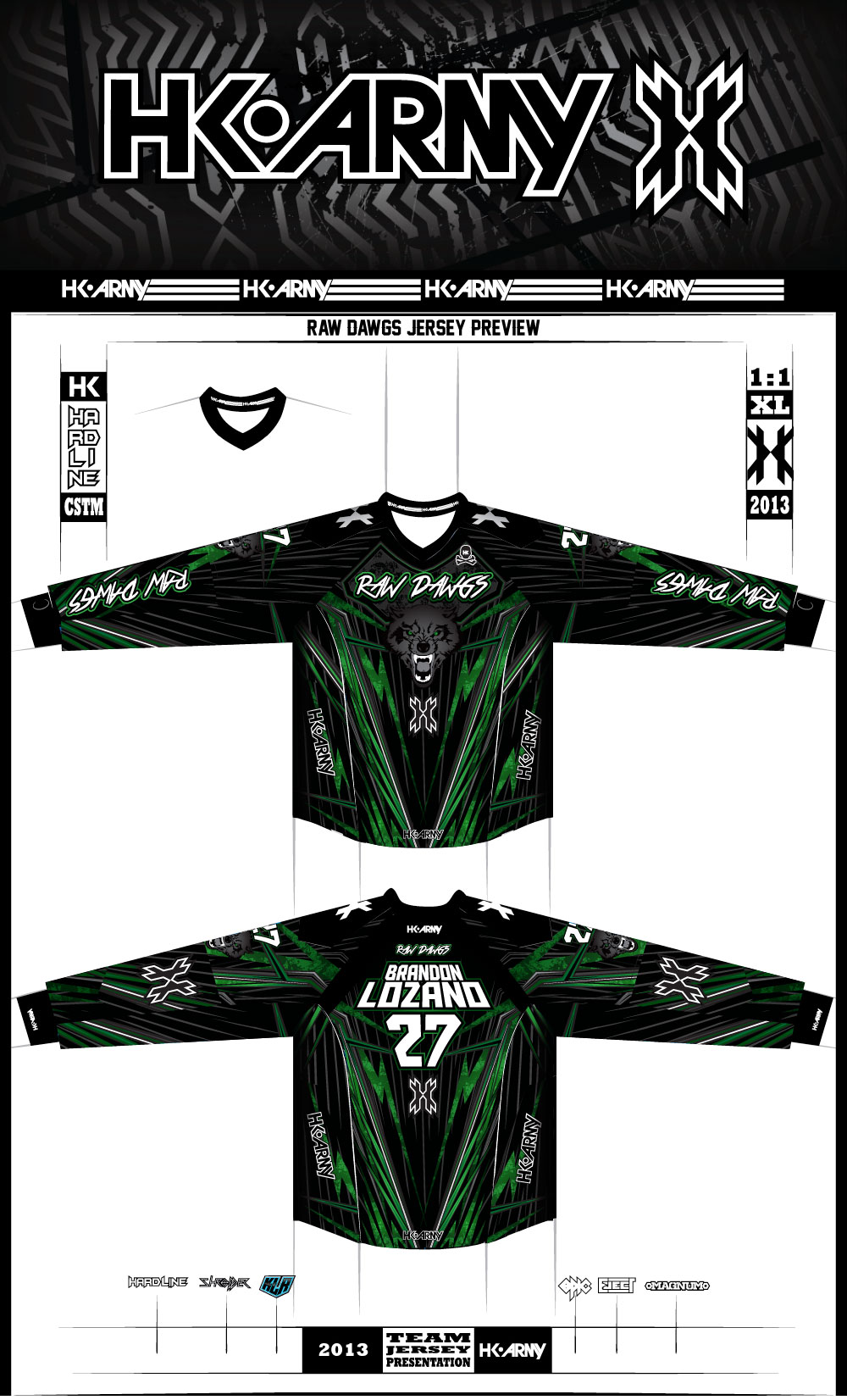 RAW Dawgs HK Army Custom Pro Hardline Jerseys